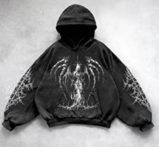 Hooded Printed Hip Hop Y2G Streetwear Sweatshirt